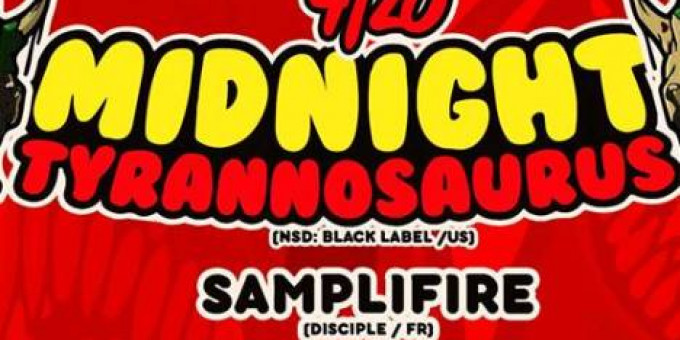 A38 Night/Life & Next Level: Midnight Tyrannosaurus (US), SampliFire (FR), Dublic, B'Andre, Skrude, Bevild, Myamo